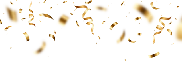 Selbstklebende Fototapeten Sportgeschäft Celebration background, gold confetti border, party banner  © Auguste Lange