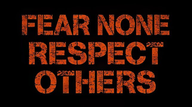 Inspirational quote fear none respect others stencil art