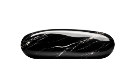 Black Marble Headstone on Transparent Background