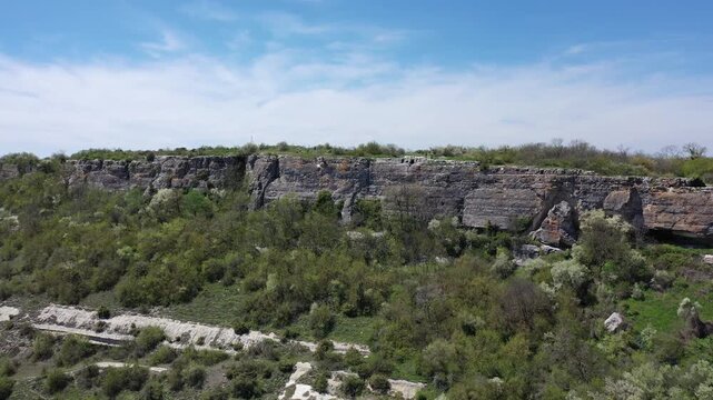 Aerial view on medieval fortress Mangup Kale, Crimea