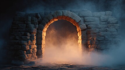 Fototapeta premium Foggy stone archway