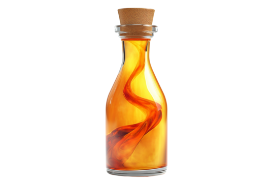 Mystical Liquid in Glass Bottle Isolated on Transparent Background