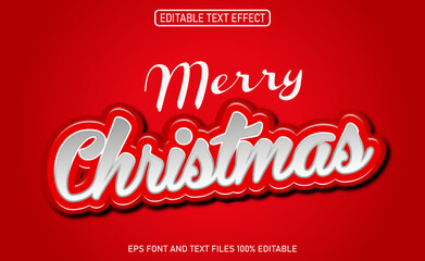 Merry christmas 3d text style editable text effect	