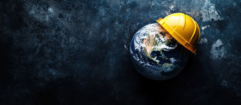 Protecting Our Planet, A Construction Worker's Hard Hat on Earth