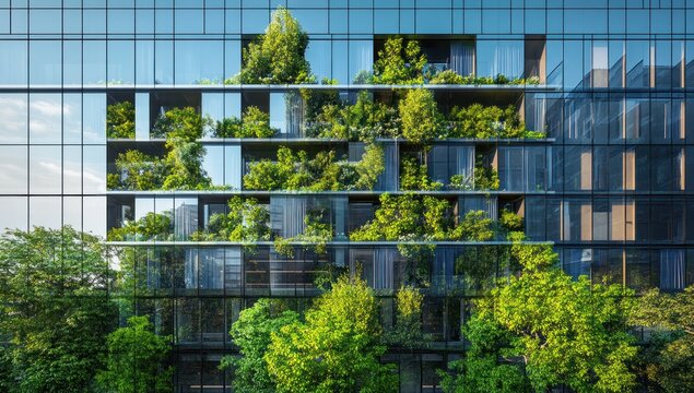 Modern architecture integrating green spaces for sustainable living