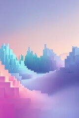 professional photo of a soft glitch effect with chaotic colored pixels in the background gradually dissolving into smooth calming tones in the foreground representing conceptual emotional regulation w