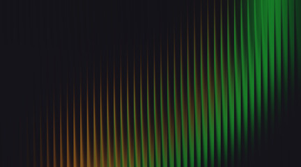 Dark Abstract Background with Vertical Rippling Lines of Orange and Green Gradient image photo