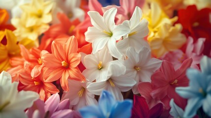 Exuberant Floral Medley: A Symphony of Colors in a Spring Garden Blossom