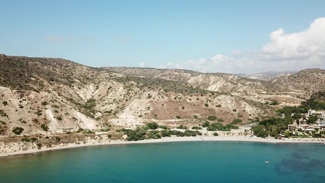 Aerial view of Kourion beach. Limassol. Republic of Cyprus.
