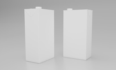 Two modern blank white carton boxes ready for your branding design in minimal neutral background