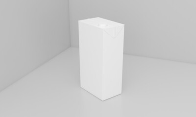 Clean white carton with screw cap mockup for beverage packaging design presentation