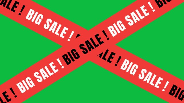 Big Sale Tape Animation &ndash; Warning Stripe Promo Banner