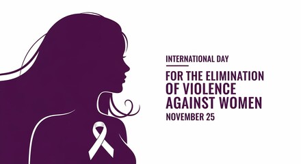 International day for the elimination of violence against women on white background