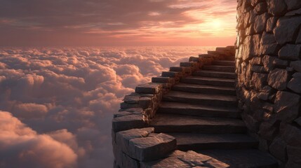 Cloud steps sunset