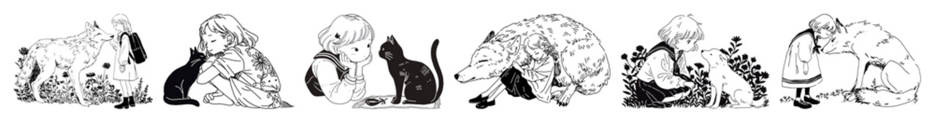 Obraz premium Vintage animal illustration series