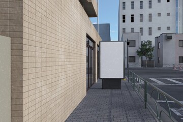 Urban advertising mockup for your business campaign on a bright city street with commercial appeal and blank billboard