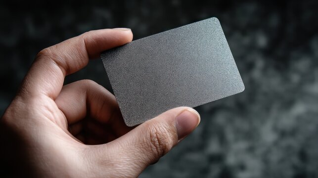 Gray business card handheld