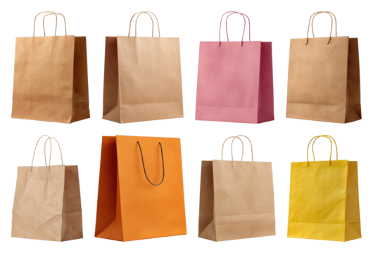Colorful eco-friendly paper bags - Powered by Adobe