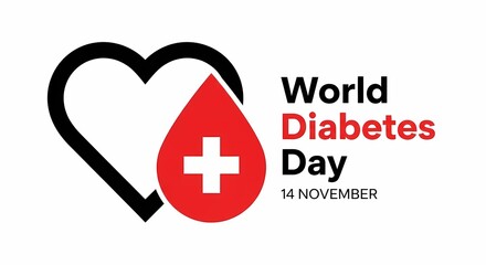 World diabetes day awareness campaign logo isolated on white background