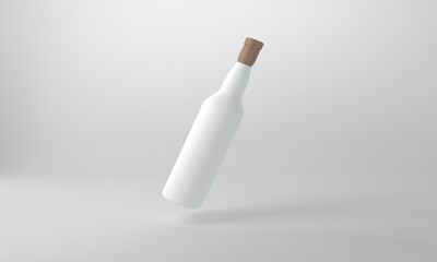 Elegant white bottle mockup on light background for branding and product presentation showing smooth design