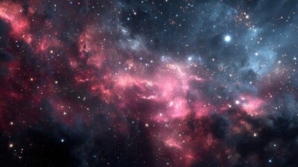 Fototapeta premium Pink red nebula space