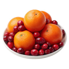 Plate with oranges and cranberries png fruit png food png dessert png garnish png fresh png colorful png citrus png red png arrangement png transparent background image [memory:6]