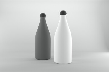Sleek minimal bottle mockups showcasing product design flexibility with modern gray and white color options