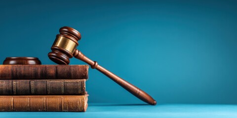 Gavel Resting on Law Books - Symbol of Justice and Legal Authority.