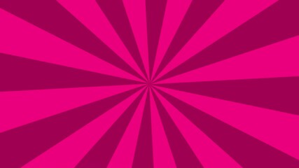 Comic book pink background with rays animation, colorful radial speed lines from middle to the outside seamless loop abstract line rays sunburst manga anime cartoon popup art backdrop - Powered by Adobe