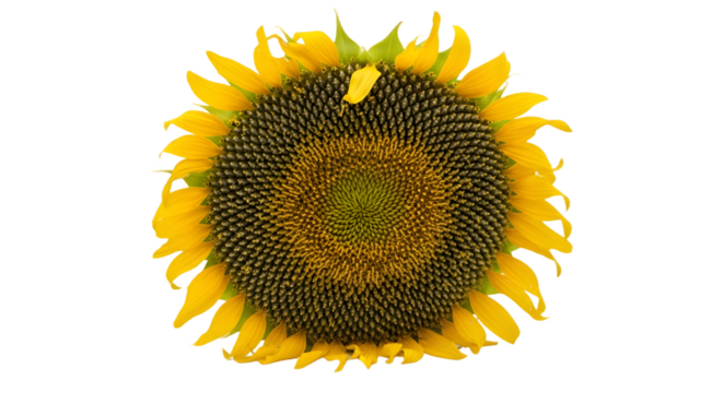 Sunflower blossom bloom plant floral nature summer yellow petal seed agriculture helianthus annuus on transparent background