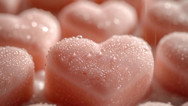 A close-up shot of a heart-shaped candy