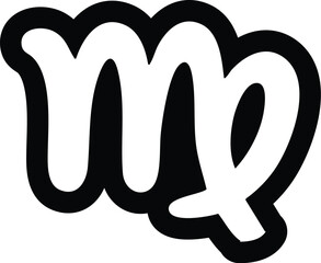 Virgo icon sign zodiac vector design for crafts and SVG cut  Vector illustration of the Virgo zodiac symbol in a clean graphic style ideal for Cricut, HTV, and craft projects. Zodiac Print logo