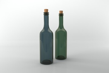 Modern minimalist blue and green bottle mockups for branding projects and product presentation needs today