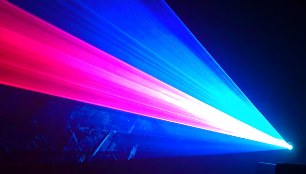 Laser beam magenta-to-cyan gradient, sharp digital noise effect