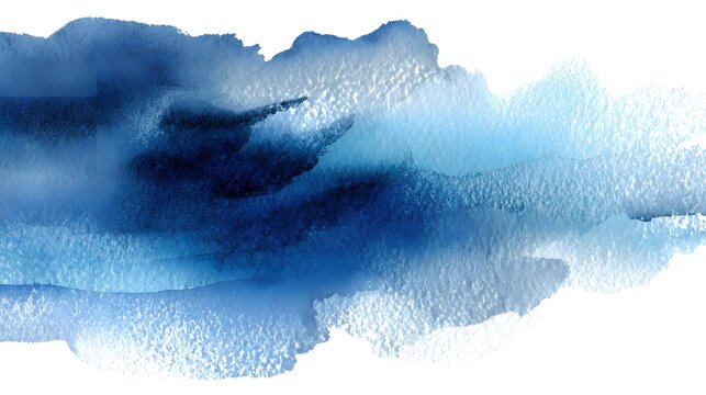 Serene blue watercolor splash evokes fluid motion a calming artistic abstract design concept