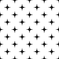 Rounded Four Point Stars Seamless Pattern