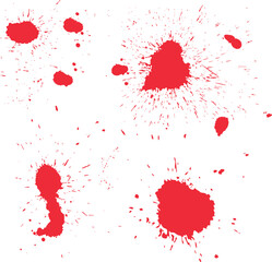 血痕・血のベクター素材のセット　赤