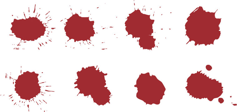 血痕・血のベクター素材のセット　赤