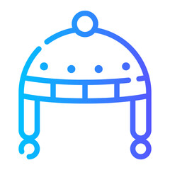 winter hat gradient icon