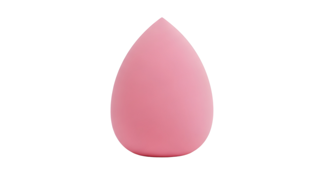 Pink makeup blender sponge isolated PNG with Transparent Background