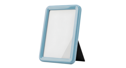 Empty blue picture frame isolated PNG with Transparent Background