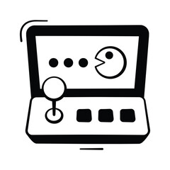 Creatively designed amazing doodle icon of video game