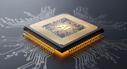 AI Microchip Artificial Intelligence on Integrated Circuit for Computing and Future Tech