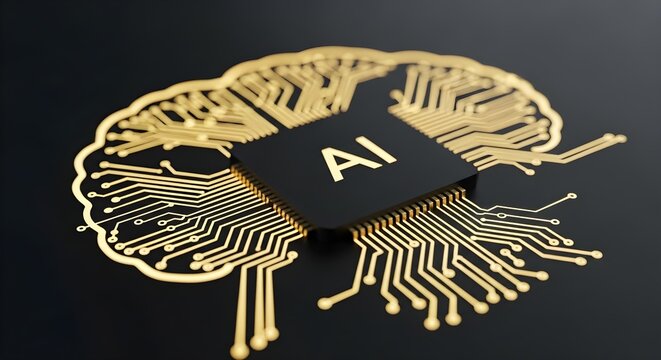 Artificial Intelligence Brain Futuristic Technology and Neural Network Concept