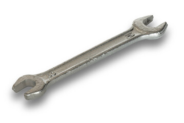 8 mm and 10 mm steel wrench with shadow under