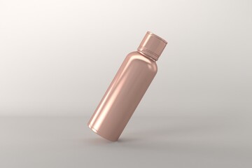 Stunning rose gold bottle mockup for beauty product packaging and branding design inspiration projects