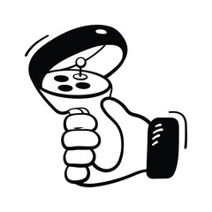 Trendy doodle icon of VR hand controller, premium vector