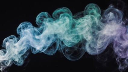 Obraz premium Abstract swirls of colored smoke against black background