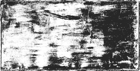 Black and white grunge textured. Distress overlay texture. Abstract surface dust and rough dirty wall background concept. Worn, torn, weathered effect. Vector illustration, EPS 10.