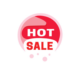 Hot sale banner circle bright colour design. Marketing or shop banner promoting elements. Vector